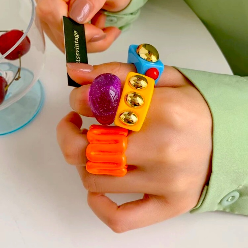 4pcs resin rings